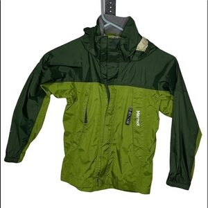 Marmot Kids Raincoat - Dark Green and Light Green 4T